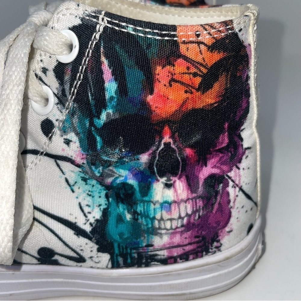 RAAD High Top Shoes – Palm Trees & Skull Design – Lace Up – Multi-Color – Unisex - Picture 2 of 8